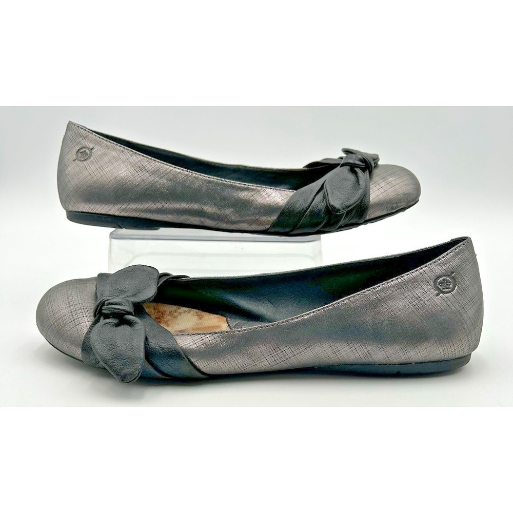 Born Lilly‎ Womens US 9M/W Metallic Leather Bow Knot Front Ballet Flats B59456